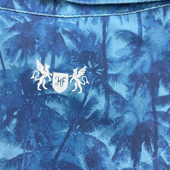 Hickey Freeman Golf Shirt Floral Men Large L Navy Blue Activewear Outdoor Golfer - Picture 7 of 10